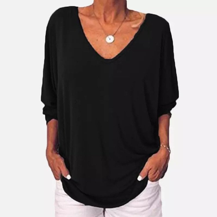 Plus Size Women Loose Baggy T-Shirt Buttonš