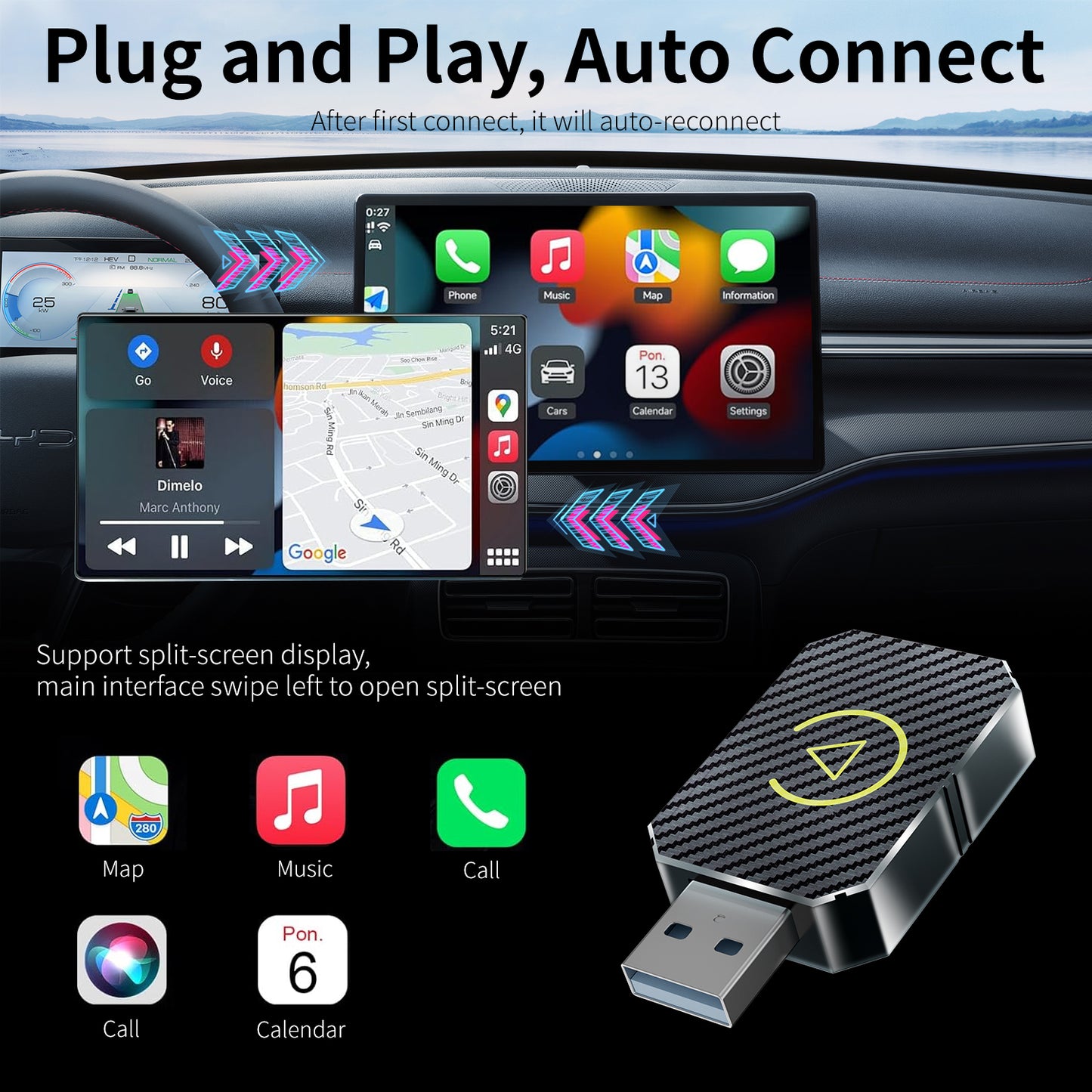 Wireless CarPlay Adapter for iPhone/Android