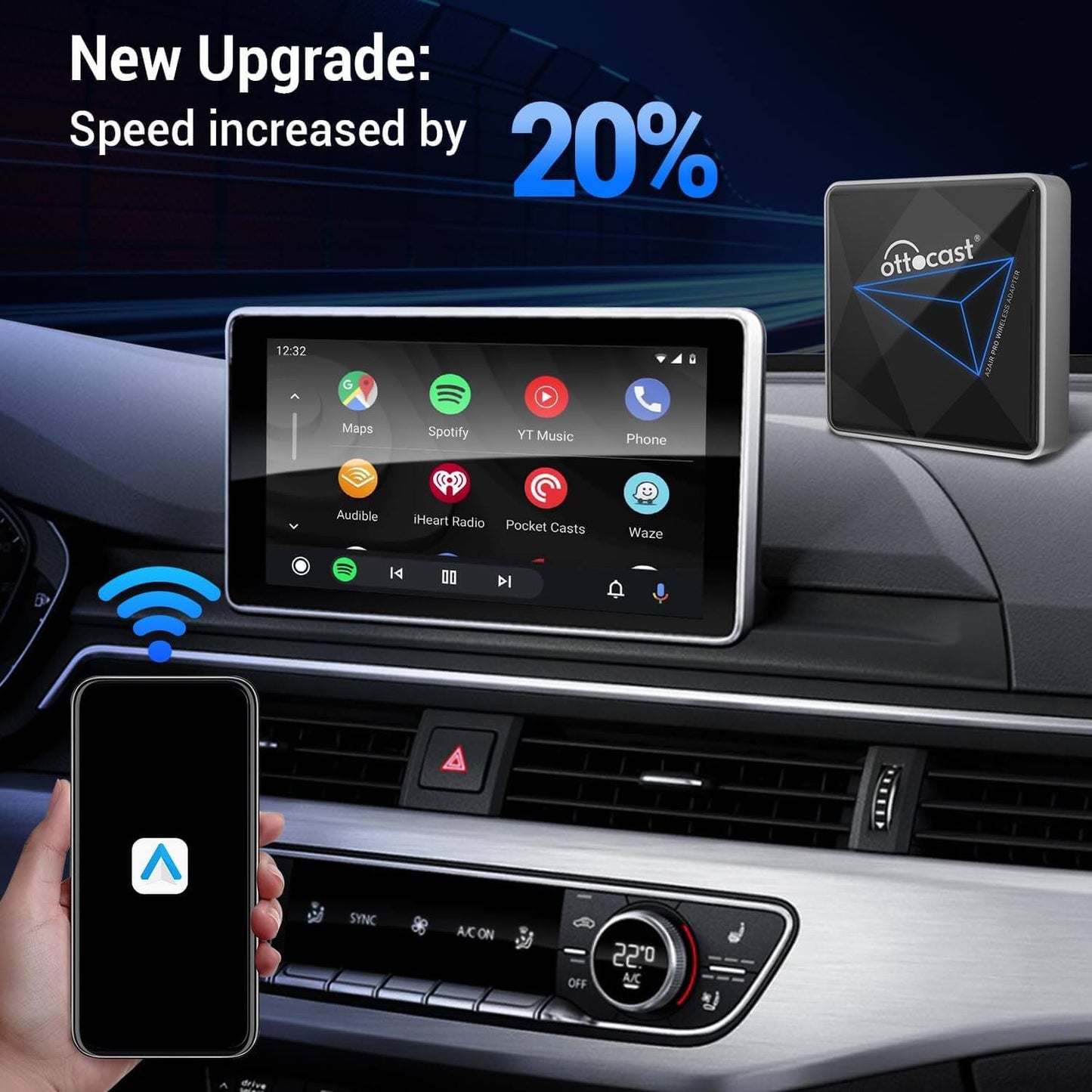 (Today Special Offer 26% OFF)) A2Air Pro Wireless Android Auto Adapter